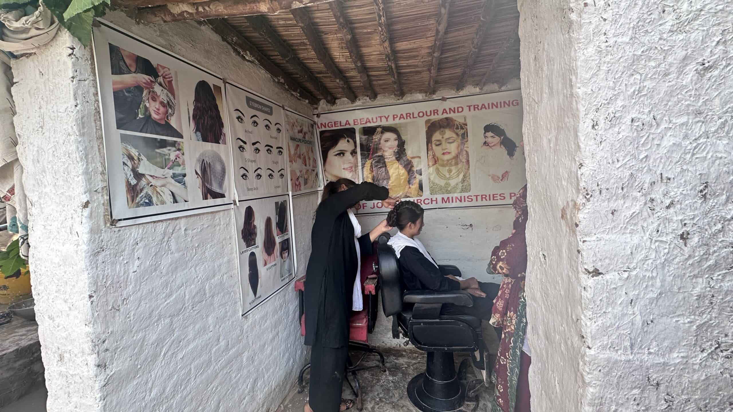 Beauty School for women in a brickyard supported by CFI